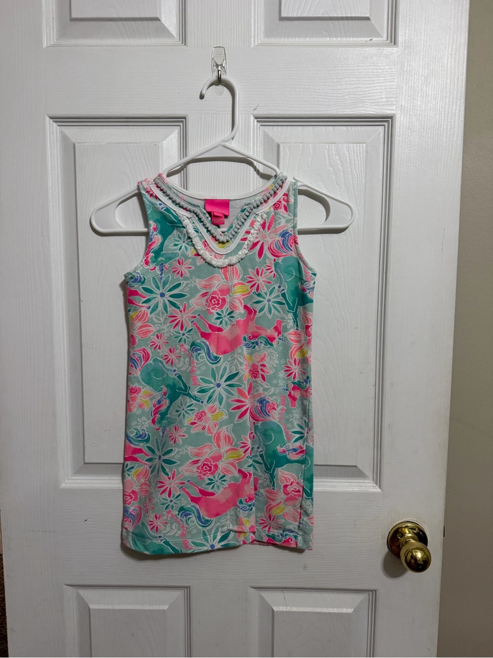 Lilly Pulitzer Knit Stretch Unicorn Shift Dress size 6/7